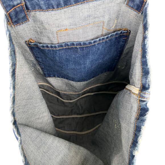 American Eagle Denim Tote Bag Distressed Logo New - Picture 8 of 16